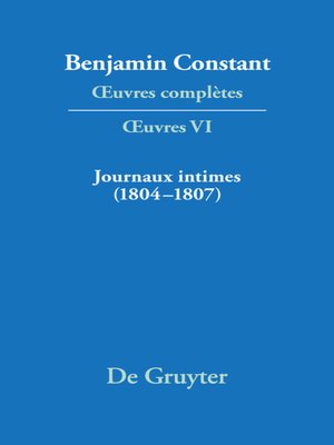 cover image of Journaux intimes (1804–1807) suivis de Affaire de mon père (1811)
